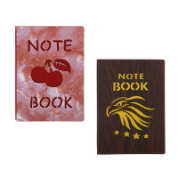 Записная книжка 80л, тверд.обл.из МДФ, вырубка, клетка, 21х14,6см, 2 дизайна