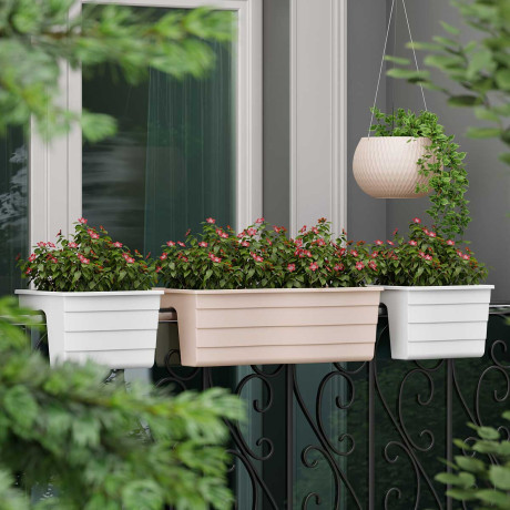 Кашпо на перила 58х28х20см Бежевый БШ8922 х5
