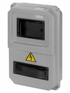 TDM щит (корпус) пластик ЩУРН-П 1/8 мод. (383х234х119мм), навесной, серый IP54 SQ0906-0301