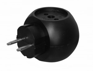 Volsten разветвитель-тройник шар РВ-043 3роз. 16А черный Si 1/3С-Bl (10!)