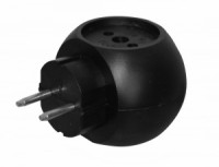 Volsten разветвитель-тройник шар РВ-043 3роз. 16А черный Si 1/3С-Bl (10!)