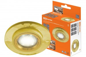 TDM GU5.3 MR16 50W св-к встр 03-03 12/220В жёлт/зол декор стекло (10!) SQ0359-0050
