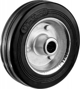 Колесо d=100 мм, г/п 70 кг, резина/металл, игольчатый подшипник, ЗУБР