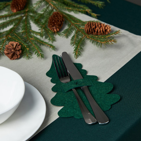 PROVANCE Асти Подставка фетровая под столовые приборы, 2шт в комплекте, 100% полиэстер, зеленый