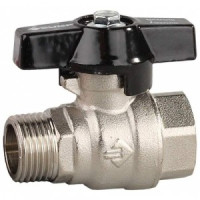 Кран шаровой ЗУБР полнопроходной "мама-папа", бабочка, хромиров латунь, 1/2"