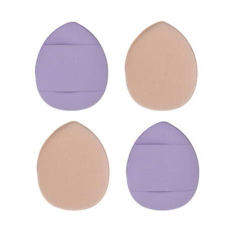 Набор спонжей для тональной основы 4 шт тм ЮНИLOOK, полиуретан, 4 цвета, 2 дизайна