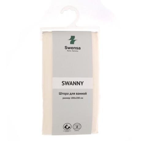 Штора для ванной 180х200см SWANNY, CREAM5, экрю, полиэстер, SWC-80-24-CRM