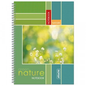 Тетрадь общая Attache,80л,клет,А4,спир,обл.мел.карт 15143