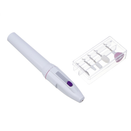 LEBEN Набор для маникюра, 1xАА не в компл., 5 насадок, 1 скорость