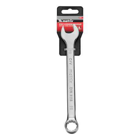 Ключ комбинированный, 20 мм, CrV, полированный хром Matrix