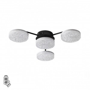 LUMION 8236/4CL LEDIO LN25 черн., мет./акрил люстра св/д управл. LED 55W 2K-4K-6K пульт ДУ DIDANA