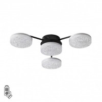 LUMION 8236/4CL LEDIO LN25 черн., мет./акрил люстра св/д управл. LED 55W 2K-4K-6K пульт ДУ DIDANA