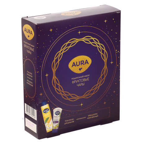 Подарочный набор женский AURA: Гель-смузи д/душа 3в1, 250мл+Крем д/рук Комплексный, 75мл