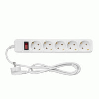 General Сетевой фильтр (удл.) ПВС 3х0.75 5роз. 5м 10А белый (земля, КРЗ, перегруз) 2200Вт 471012