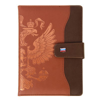 Ежедневник недатир. &quot;СИМВОЛ&quot; А5, 320 стр., тв.обл.с поролоном, иск.кожа, магн.застежка, коричневый