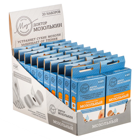 Лейкопластырь "Доктор Мозолькин" мозольный, на ткан.осн, 7х2см,6шт