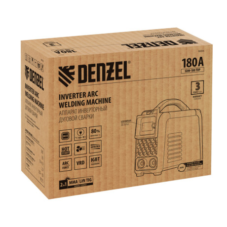 Аппарат инвертор. дуговой сварки SDM-180 Top, 180 А, ПВ 80% Denzel
