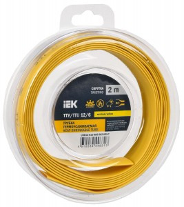 IEK термоусадка трубка ТТУ нг-LS 12/6 жел-зел. (2м/упак, цена за уп) ТУТ UDR12-012-006-002-K52-T