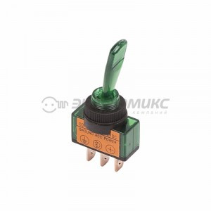 REXANT тумблер 12V 20А (3c) ON-OFF однополюсный с зеленой инд. (ASW-13D) цена за шт (10!),,36-4373