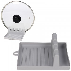 Подставка д/кухонной утвари SH-01 14,5*13*5см, пластик, серый 104592 Mallony