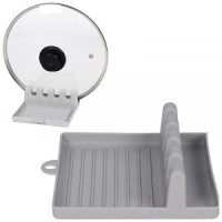 Подставка д/кухонной утвари SH-01 14,5*13*5см, пластик, серый 104592 Mallony