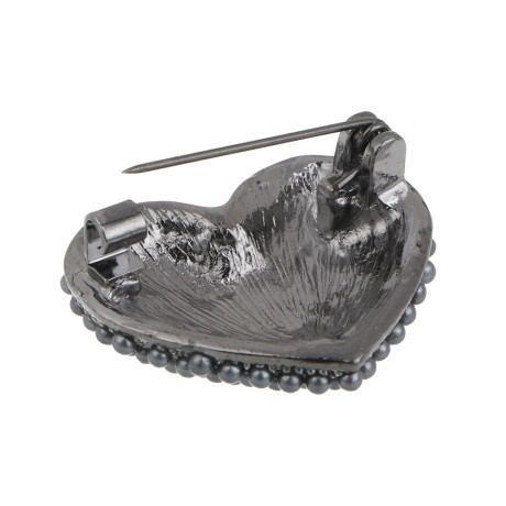 Брошь сердце, 2,7см, сплав, 2 цвета, БЖ25-20