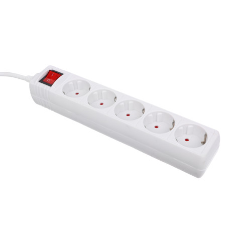 FORZA Удлинитель 5 гнезд, 3м, с зазем и выкл., евро, с защит. шторками, 16A, 3500Вт
