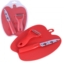 Набор из 3 предм. (нож/овощечистка/раздел.доска) (кратность 3!!!) металл/пластик VL60-79 Мультидом