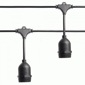 Feron Гирлянда "Евро белт-лайт" подвесы 20/E27, шаг 50, черный, 10м., шнур 3м. IP65, CL50-13-1 41826