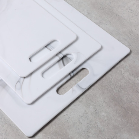 SATOSHI Мрамор Набор досок разделочных 3шт 36,5х27,5х0,6см, 30х20х0,6см, 25х15х0,6см, пластик