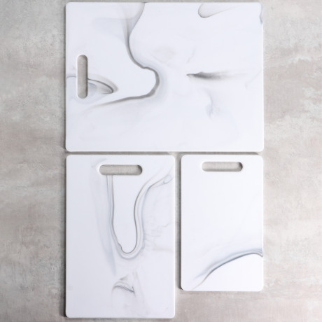 SATOSHI Мрамор Набор досок разделочных 3шт 36,5х27,5х0,6см, 30х20х0,6см, 25х15х0,6см, пластик