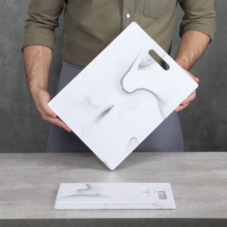 SATOSHI Мрамор Набор досок разделочных 3шт 36,5х27,5х0,6см, 30х20х0,6см, 25х15х0,6см, пластик