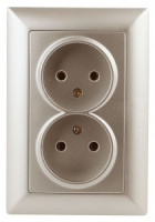 ЭРА Intro Solo роз. СУ 2 мест.земля 16А IP20, шампань 4652