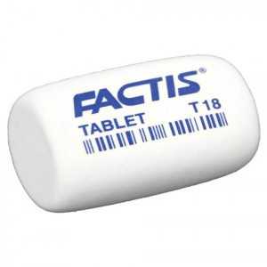 Ластик FACTIS Tablet T 18 (Испания), 45х28х13 мм, белый, скошенный край, синтетический каучук, CMFT1