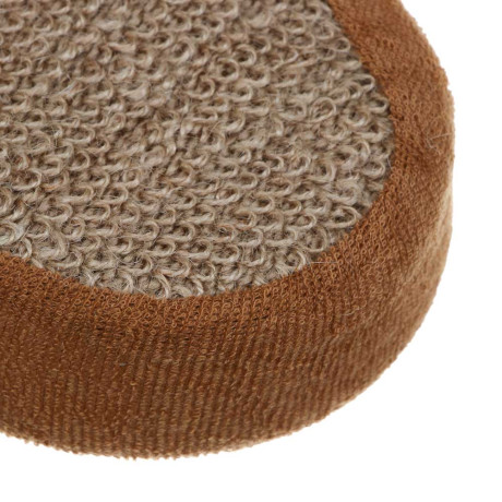 ЮL Мочалка банная объемная овальная на поролоне, рами, хлопок, 14,5х11х4,5см, 3 цвета, МЭ24-01