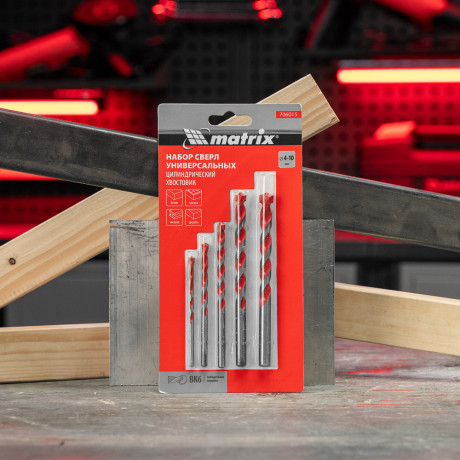 Набор сверл универсальных, 4-10мм, 5 шт Matrix