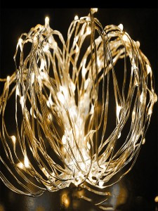 Гирлянда-нить улич Космос Роса "Золотые нити" 100LED золотой 10м., медн.провод IP44 220V KOCNL-EL151