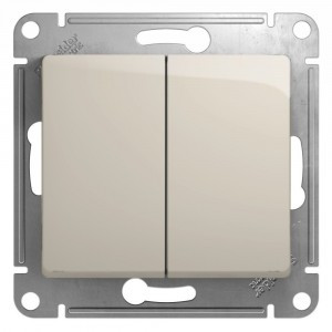 Systeme Electric GLOSSA мех. выкл. (перекл. проходной) СУ 2 кл. молочный (пл.осн.) GSL000965 (5!)