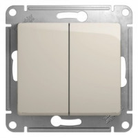 Systeme Electric GLOSSA мех. выкл. (перекл. проходной) СУ 2 кл. молочный (пл.осн.) GSL000965 (5!)
