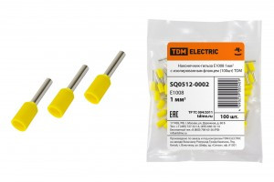 TDM наконечник-гильза штыревой втулочный изол. НШВИ F-8 Е1008 1мм2 (уп. 100шт., цена за ГУ) (50!) S