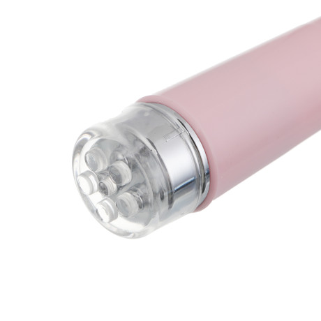 LEBEN Массажер для лица лифтинговый, вибрационный, 4 насадки, 1xAA (не в компл.), розовый