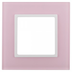 ЭРА 14 Elegance рамка СУ 1 мест.стекло, розовый+бел 14-5101-30 5183