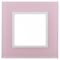 ЭРА 14 Elegance рамка СУ 1 мест.стекло, розовый+бел 14-5101-30 5183