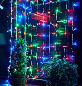 Гирлянда-занавес св/д 1.5х1.5м 100LED провод прозрачный ULD-C1515-100/DTA MULTI IP20 Uniel