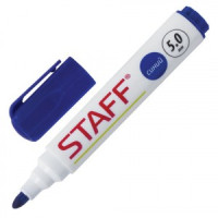 Маркер д/доски STAFF, СИНИЙ, с клипом, кругл. наконечник 5 мм, 151492