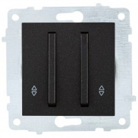 OVIVO мех. выкл. СУ 2 кл. 10А (узкая клавиша, проходн.)черн металлик (ко всем рамкам) 610-000217-211