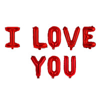 Набор воздушных шаров тм Fntastic буквы I LOVE YOU, 40 см размер буквы, фольгированные, красный