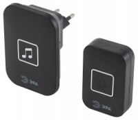 Эра звонок беспроводной C97 , 60 мелод., рег.гром, 300 м, от сети/A23, черный 6604