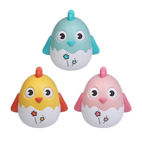 Развивающая игрушка неваляшка ИГРОЛЕНД "Цыпленок", ABS, 12х11,2х8,4см, 3 дизайна