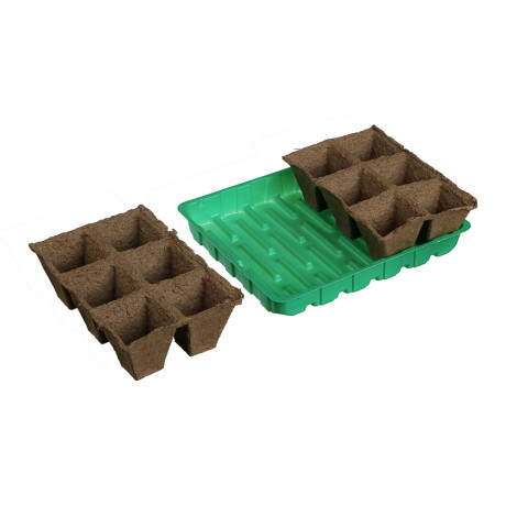 Набор для выращивания рассады с торфяными горшочками (торф. горшочки 50х50 (12шт.) + лоток)